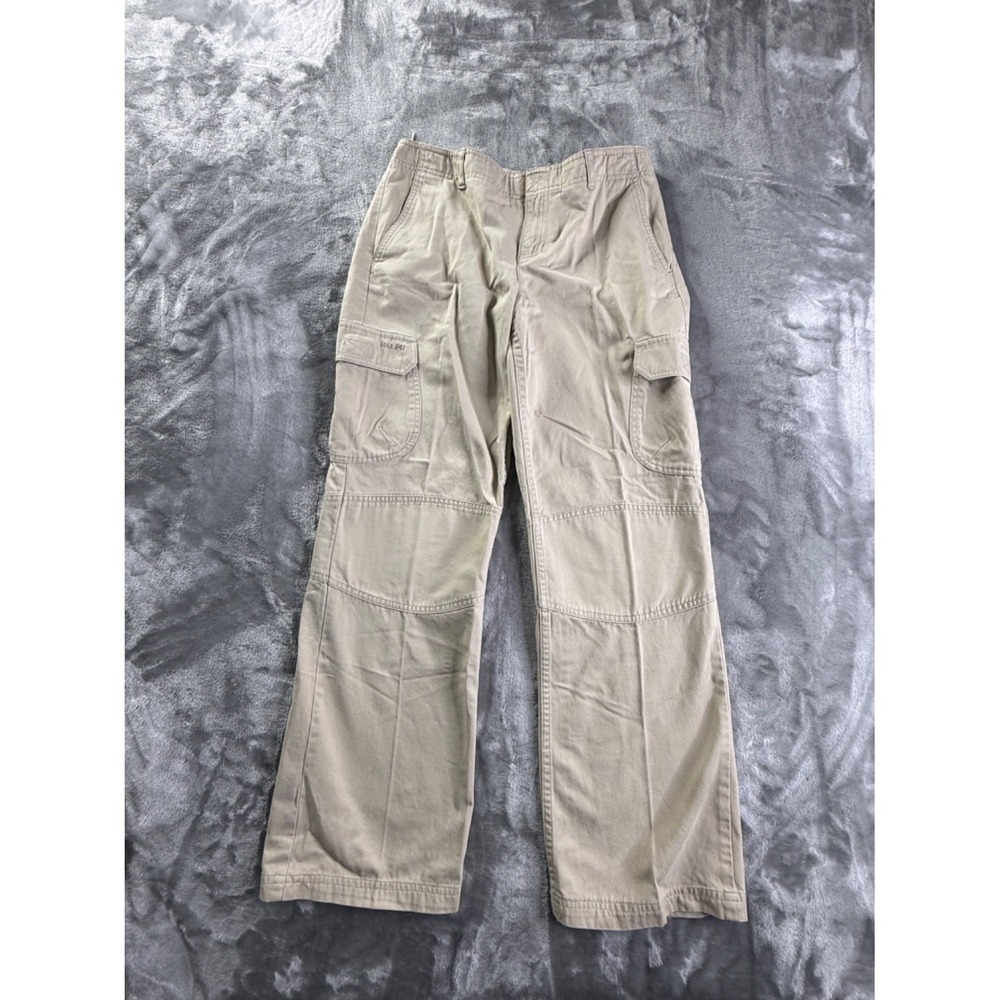 Ralph Lauren Women's Tan Cotton Cargo Pants Size 4 Reinforced Knee Khaki